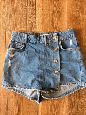 Zara Light Blue Denim Skort